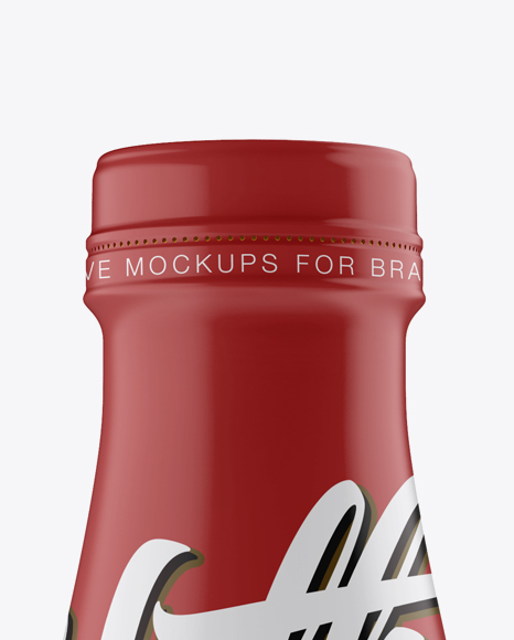 PET Bottle In Matte Shrink Sleeve Mockup - Front View