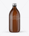 Amber Glass Bottle w/ Metal Cap Mockup