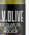 1L Green Glass Olive Oil Bottle Mockup