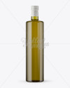 1L Antique Green Glass Bottle with Olive Oil Mockup