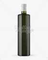 1L Green Glass Olive Oil Bottle Mockup