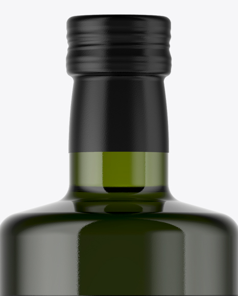 1L Green Glass Olive Oil Bottle Mockup