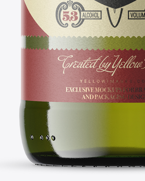 Green Glass Whiskey Bottle Mockup