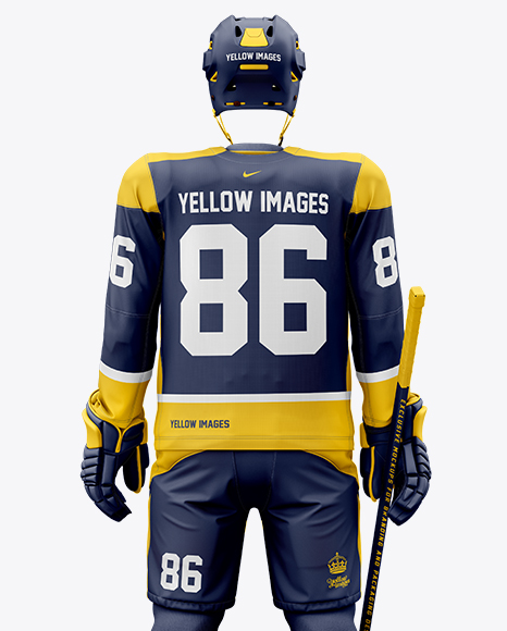 Men’s Full Ice Hockey Kit mockup (Back View)