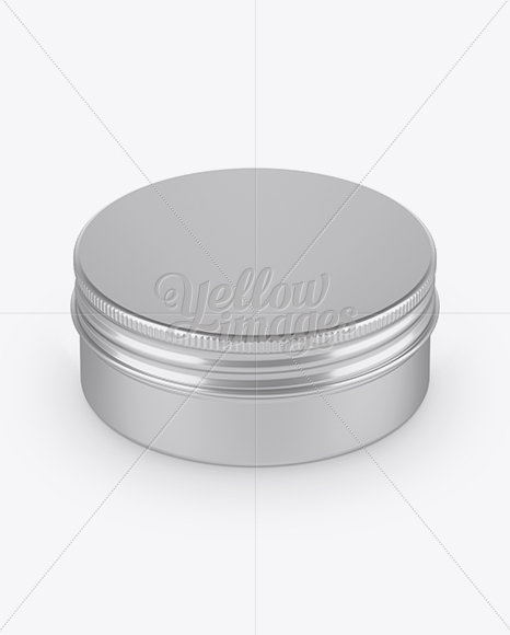 Metal Round Tin Box Mockup - Front View (High-Angle Shot)