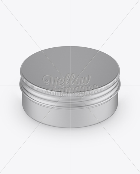 Matte Metal Round Tin Box Mockup - Front View (High-Angle Shot)