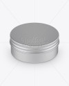 Matte Metal Round Tin Box Mockup - Front View (High-Angle Shot)