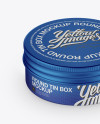 Matte Metal Round Tin Box Mockup - Front View (High-Angle Shot)