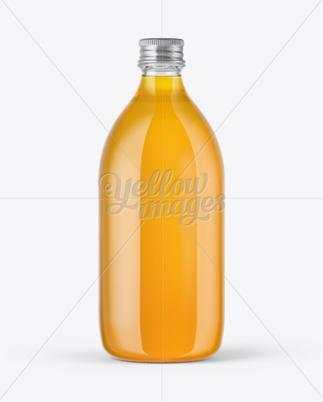 Glass Bottle with Soft Drink Mockup