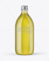 Clear Glass Olive Oil Bottle w/ Paper Label Mockup