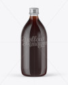 Glass Bottle with Dark Drink Mockup