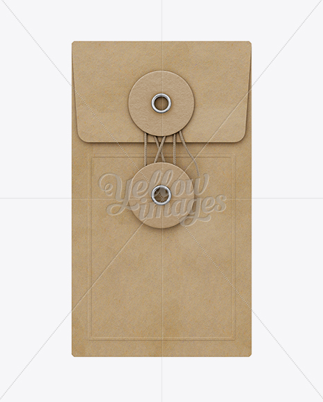 Kraft Envelope With String Mockup - Front View