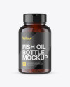 Amber Fish Oil Bottle Mockup - Front View