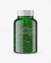 Green Fish Oil Bottle Mockup - Front View