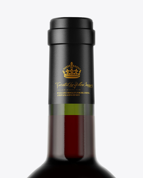 Green Glass Red Wine Bottle Mockup