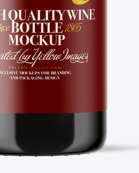 Green Glass Red Wine Bottle Mockup