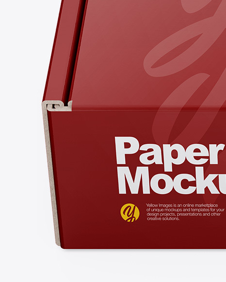 Paper Box Mockup - Front View