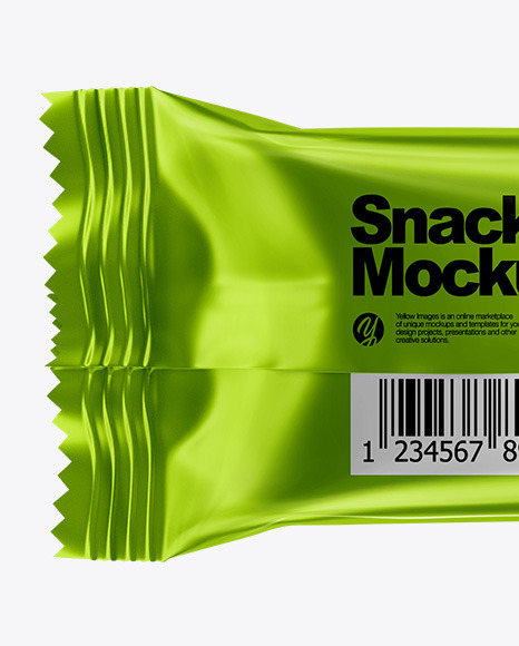 Metallic Snack Bar Mockup - Back View