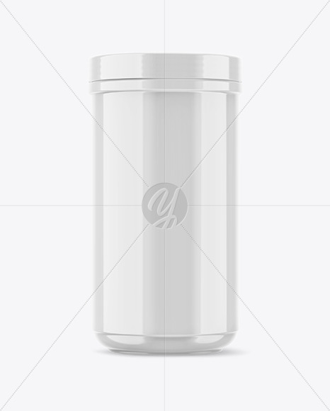 Glossy Protein Jar Mockup