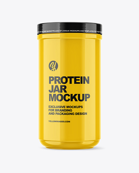 Glossy Protein Jar Mockup