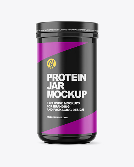 Glossy Protein Jar Mockup