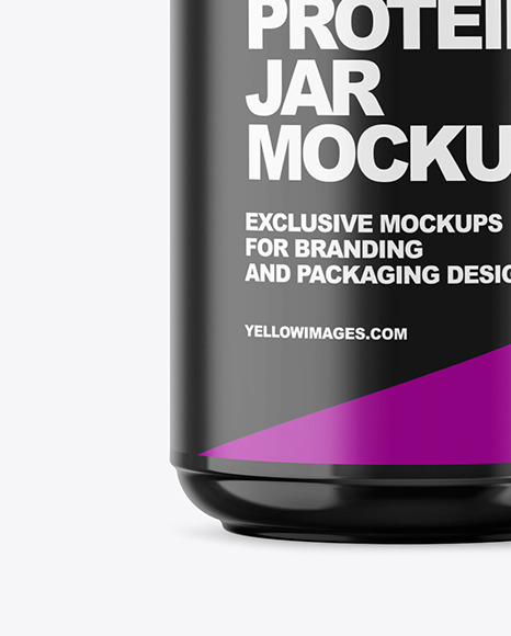 Glossy Protein Jar Mockup