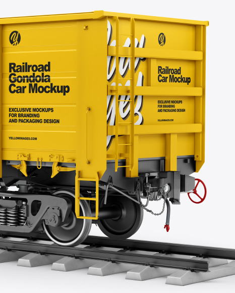 Railroad Gondola Car Mockup