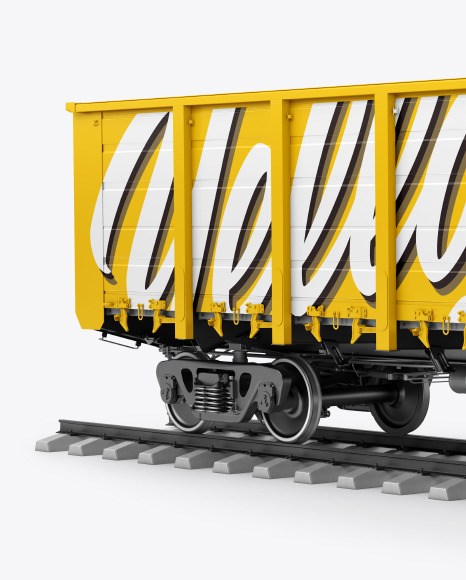 Railroad Gondola Car Mockup