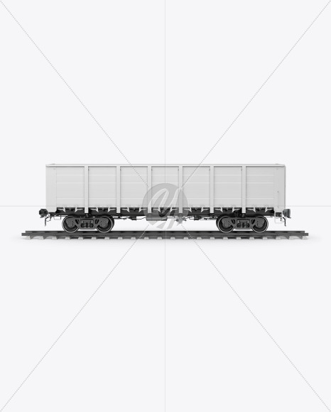 Railroad Gondola Car Mockup