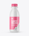 Dairy Bottle with Matte Shrink Sleeve Mockup