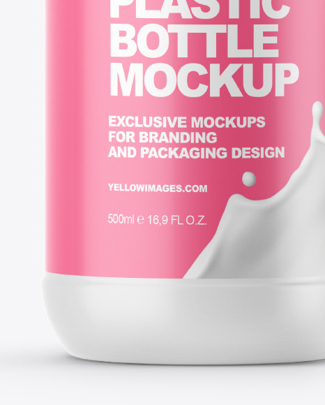 Dairy Bottle with Matte Shrink Sleeve Mockup