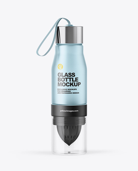 Frosted Glass Water Bottle Mockup