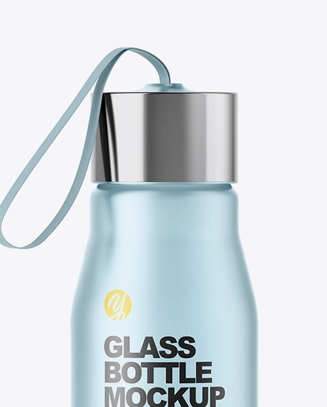 Frosted Glass Water Bottle Mockup