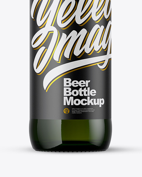 330ml Green Glass Beer Bottle Mockup