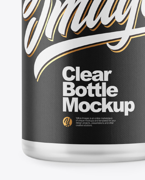 Clear Bottle W/ Box Mockup