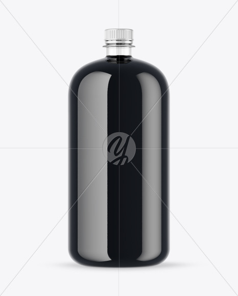 Plastic Bottle With Black Drink Mockup