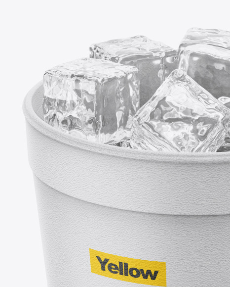 Styrofoam Cup With Ice Mockup