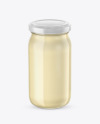 Clear Glass Mayonnaise Sauce Jar Mockup