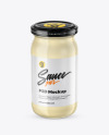Clear Glass Mayonnaise Sauce Jar Mockup