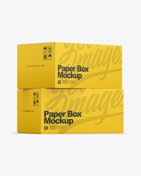 Two Paper Boxes Mockup - Two+Paper+Boxes+PSD+Mockup