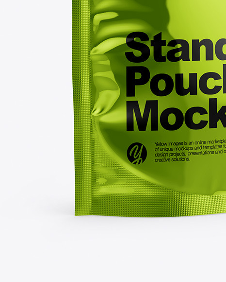 Metallic Stand Up Pouch with Zipper Mockup