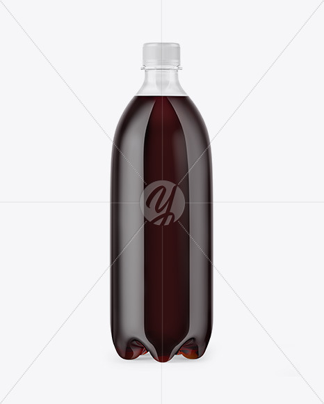 Clear PET Bottle with Dark Drink Mockup