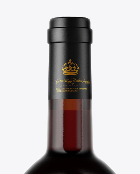 Amber Glass Red Wine Bottle Mockup