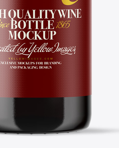 Amber Glass Red Wine Bottle Mockup