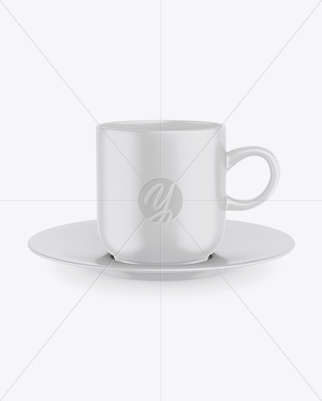 Matte Mug with Plate mockup