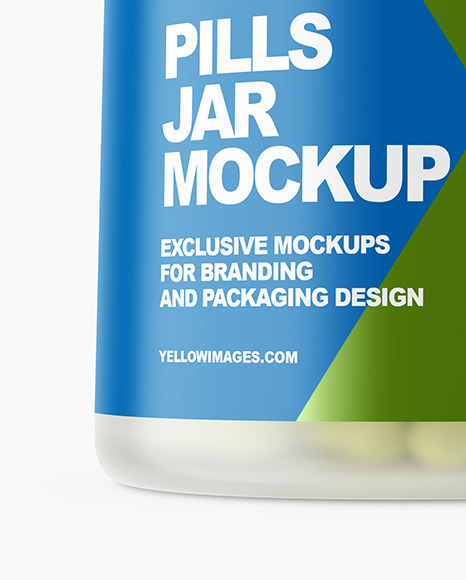 Frosted Pills Jar Mockup