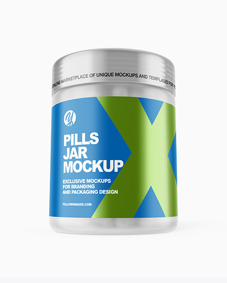 Frosted Pills Jar Mockup