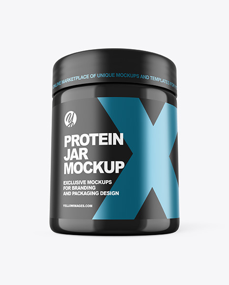 Glossy Protein Jar Mockup