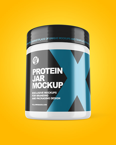 Glossy Protein Jar Mockup