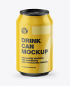 Metallic Drink Can w/ Glossy Finish Mockup